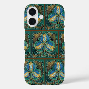 Étui iPhone en carreau de faïence faux grenade ble