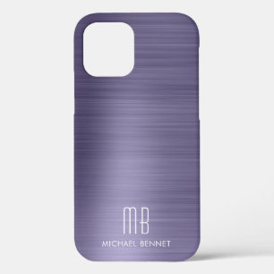 Étui iPhone en métal violet monogrammé Case-Mate