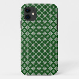 Étui iPhone Flocon de Neige Vert