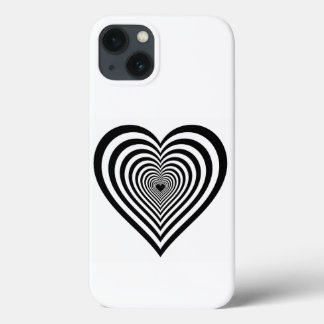 Étui iPhone Illusion Optique Cœur Noir