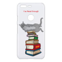 Étui iPhone 'J'ai assez lu' avec un chat
