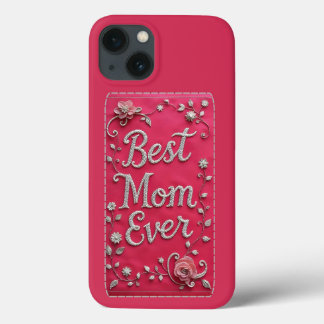 Étui iPhone Meilleure Maman Fleurs Roses