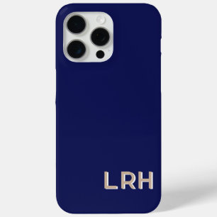 Étui iPhone Monogramme Minimaliste Kaki et Navy