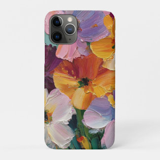 Étui iPhone peinture florale vibrante à impasto