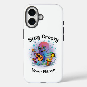 Étui iPhone personnalisé   Pieuvre Rétro   Nom & T