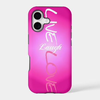 Étui iPhone Pink Live Laugh Love