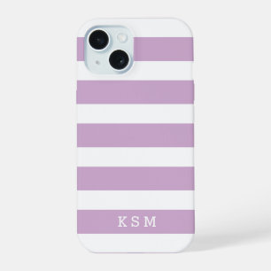 Étui iPhone rayures classiques violet lilas et bla
