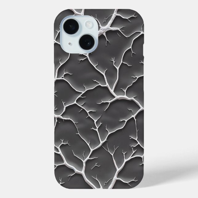 Étui iPhone Texture Branche Grise Style Minimalist (Verso)