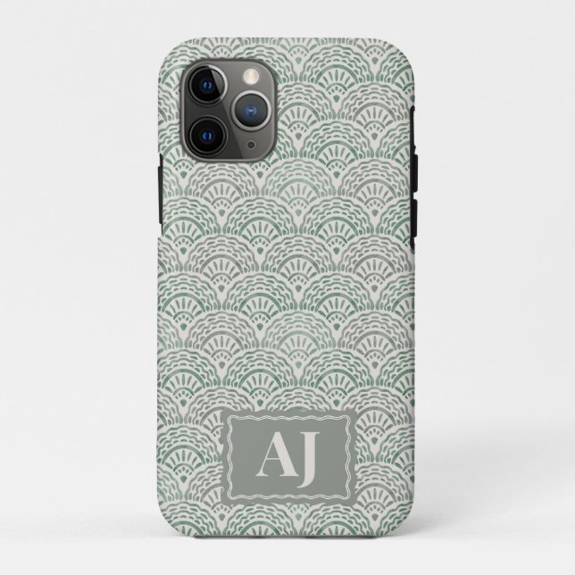 Étui iPhone Vagues Océaniques Crantées avec Initia (Dos)