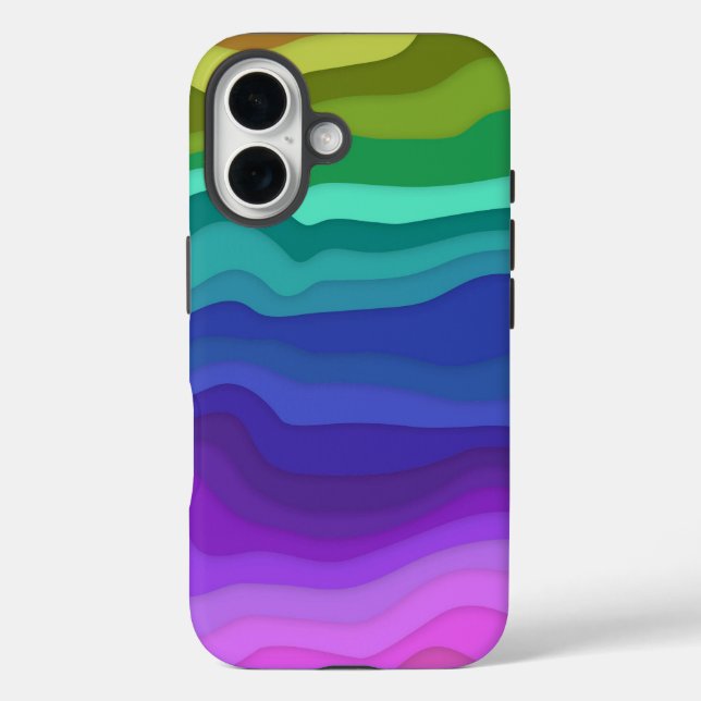 Étui iPhone Vagues Superposées | Coloré (Verso)
