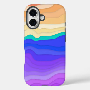 Étui iPhone Vagues Superposées   Sorbet Coucher de