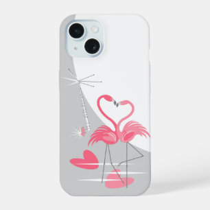 Étui iPhone vertical Flamingo Love Large Moon