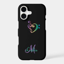 Étui iPhone X Arc-en-Ciel Clé de Musique Cœur