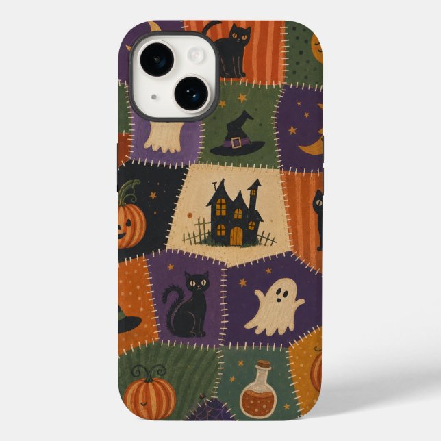 Étui Maison Hantée Chat Fantôme Patchwork Hallowee (Verso)