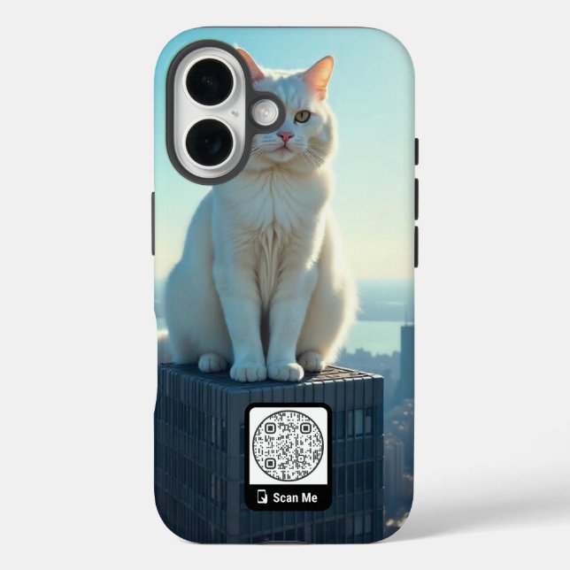 Etui mit QR-Code editierbar  iPhone 16 Hülle (Rückseite)