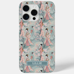Étui Monogramme à Motif de Geisha Sakura Japonaise