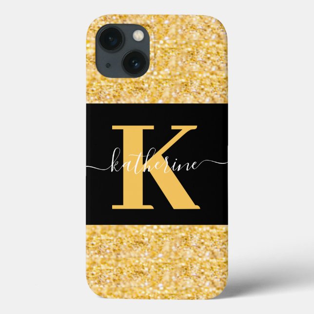 Étui Monogramme Paillettes Or Moderne Case-Mate po (Verso)