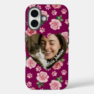 Étui personnalisé avec photo de roses aquarelles e