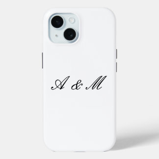 Étui personnalisé couple monogramme écriture éléga