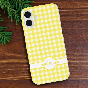 Étui personnalisé Monogramme à carreaux Gingham ja