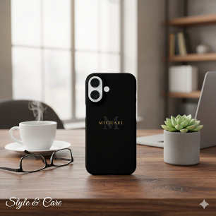 Étui personnalisé pour iPhone 16 avec nom et initi