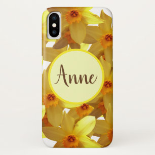 Étui personnalisé pour iPhone avec jonquilles en f