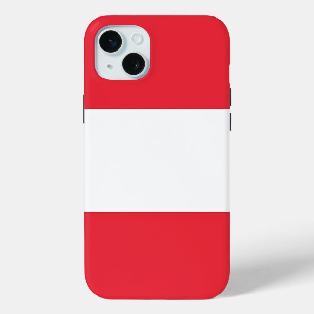 Étui pour Apple iPhone 15 Plus, drapeau de l'Autri (Verso)