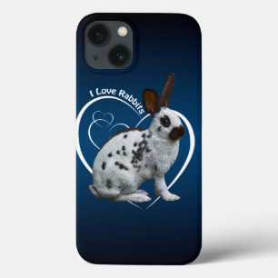 Étui pour iPad I Love Rabbits (Bleu/Noir)
