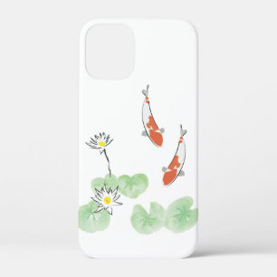 Étui pour iPhone 12 Mini avec bassin de carpes koï