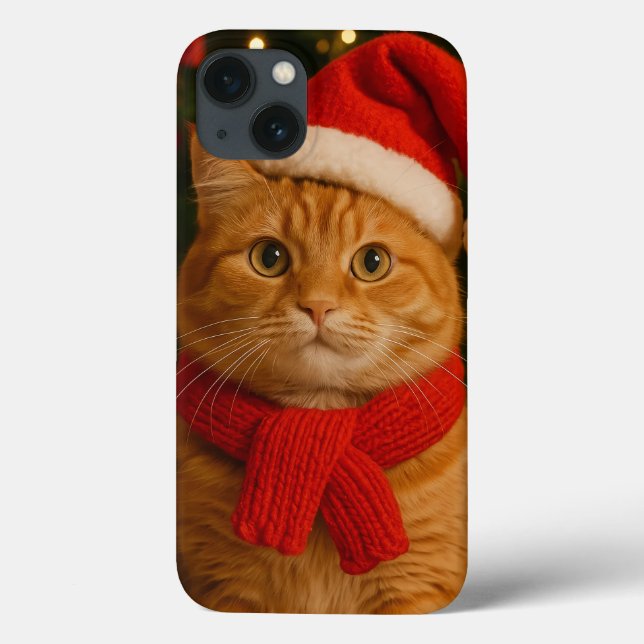 Étui pour iPhone 13 Santa Cat (Verso)
