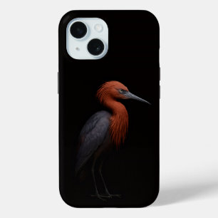 Étui pour iPhone 15 Black 4 Luxe, Aigrette roussât