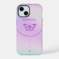 Étui pour iPhone 15 - Conception papillon réfléchi