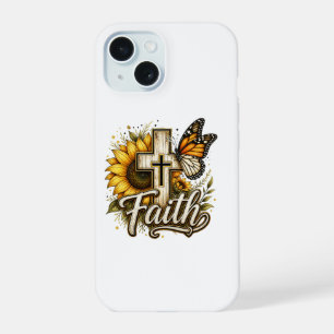 Étui pour iPhone 15 Foi et Tournesols