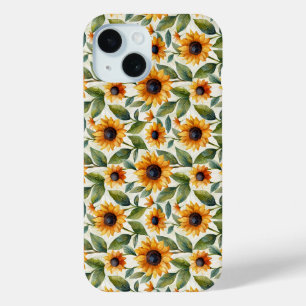 Étui pour iPhone 15 thème tournesol