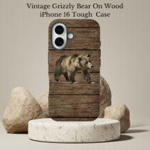 Étui pour iPhone 16 Ours Grizzly Vintage