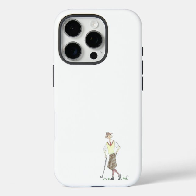 Étui pour iPhone 16 Pro Golfeur Vintage (Verso)