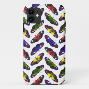 Étui pour iPhone 5 Arc-en-ciel de papillons (Blanc