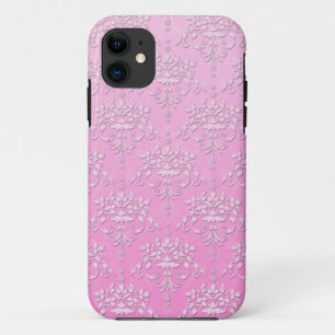Étui pour iPhone 5 Fleur rose féminine Damassé