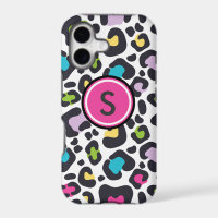 Étui pour iPhone à impression léopard néon