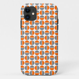 Étui pour iPhone Cercles Tournants - Orange et Gri