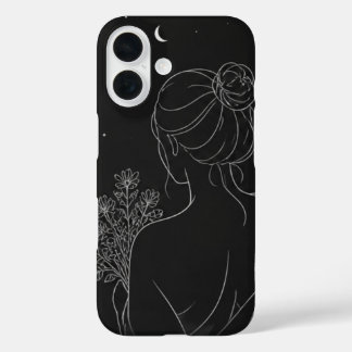 Étui pour iPhone Fille Esthétique – Dessin au trai