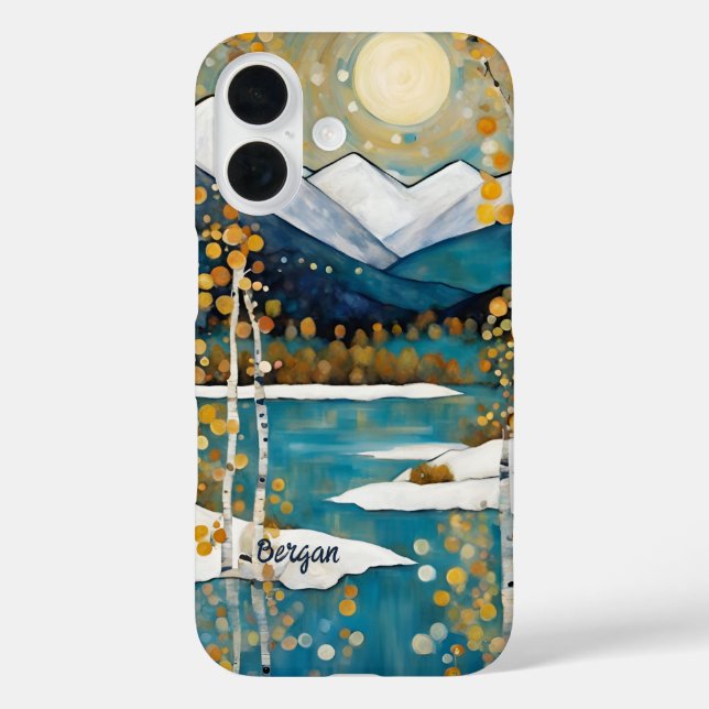 Étui pour iPhone / iPad nom de montagne enneigée b (Verso)