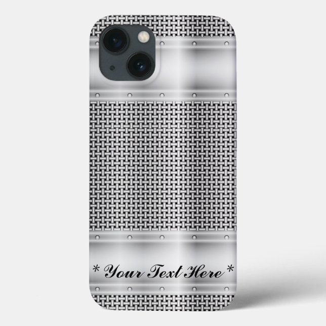 Étui pour iPhone X à motif en métal argenté faux (Verso)