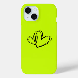 Étui pour téléphone à cœur néon   Cov esthétique d