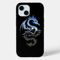 Étui pour téléphone Dragon Noir et Bleu