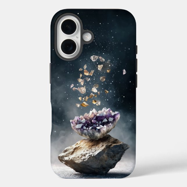 Étui pour téléphone en pierres d'améthyste mystiqu (Verso)