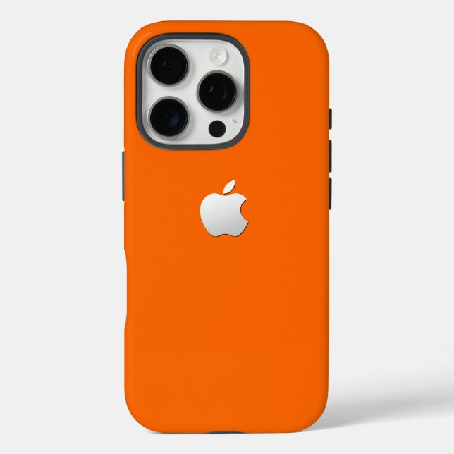 Étui robuste Premium Orange pour iPhone 16 Pro (Verso)