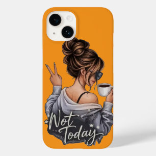 Étui téléphone jaune café pour fille impertinente