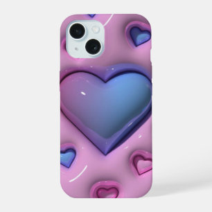 Étui téléphonique 3D Jelly Large Love Heart