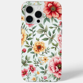 étui téléphonique avec de belles fleurs iPhone 15 
